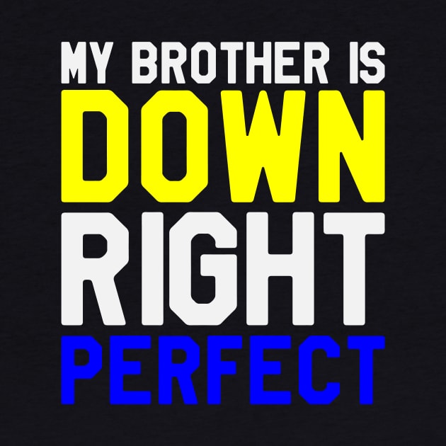 My Brother is Down Right Perfect - Down Syndrome Awareness by dumbstore